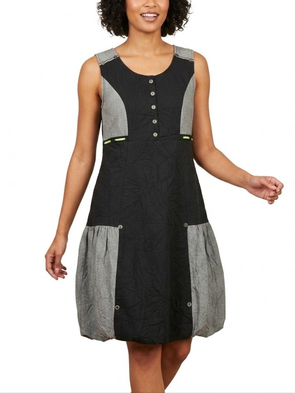 Ravel Black and Gray Bubble Hem Mini Dress
